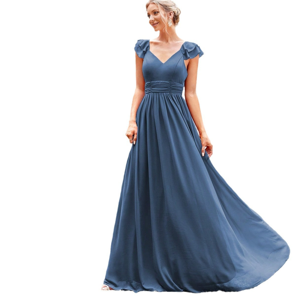 Chiffon Long V-neck Formal Cocktail Party Party Evening Dress