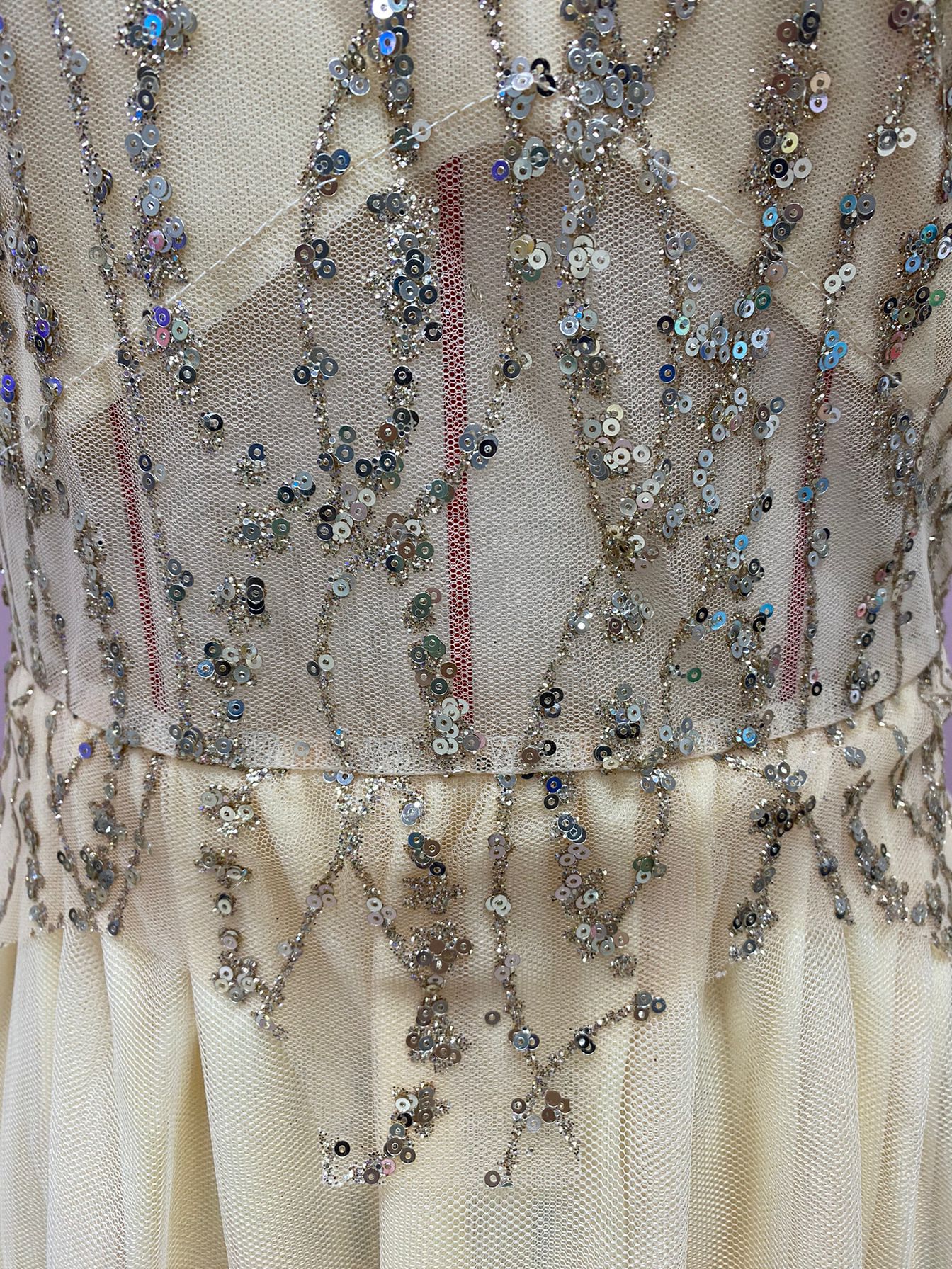 Gold V-neck Stitching Dress Party